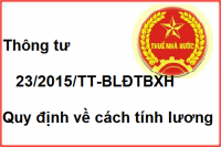 Tải thông tư 23/2015/TT-BLĐTBXH