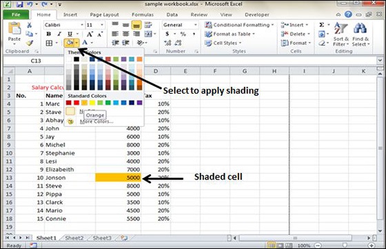 Shades-trong-Excel-2007