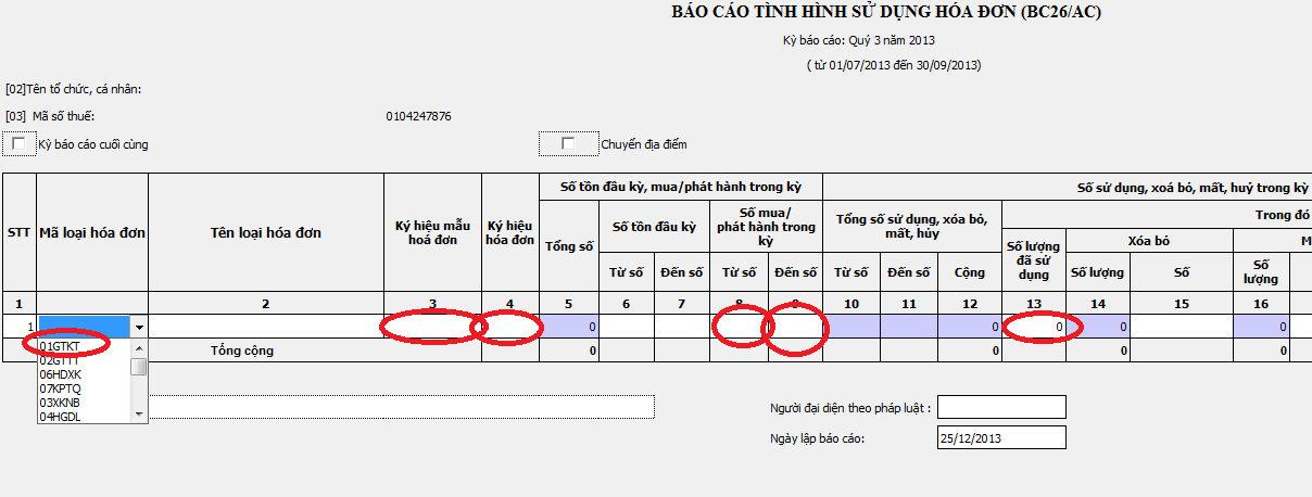 cách lập báo cáo tình hình sử dụng hóa đơn